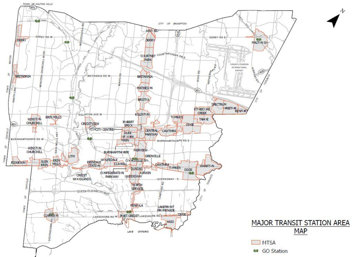 Major Transit Station Area Map Mississauga