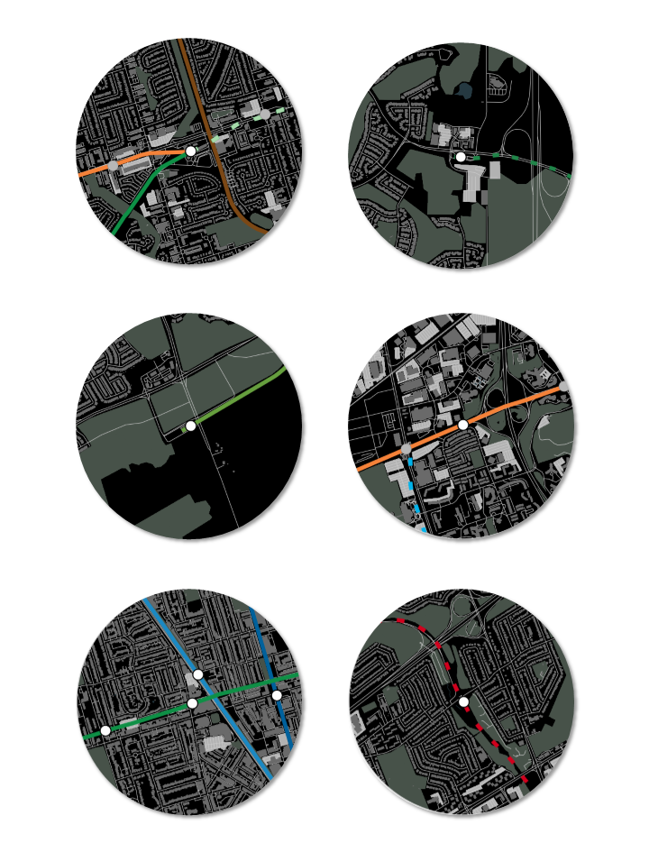 Urban form maps of station areas